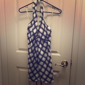 Black and White Mini Halter Top Dress sz XS